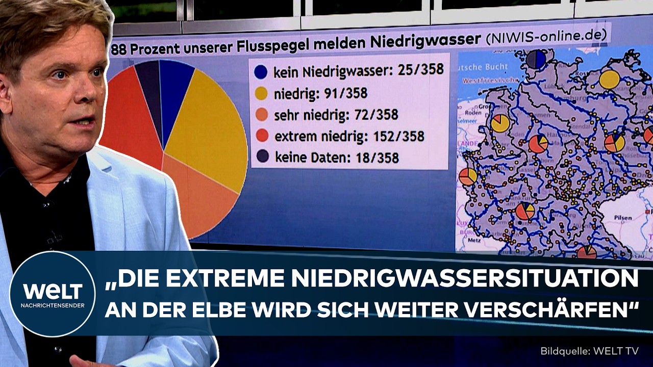 NIEDRIGWASSER IN DEUTSCHLAND: Elbe und Rhein trocknen aus – Meteorologe warnt vor Hitze bis 39 Grad