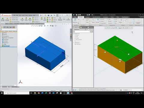 PTC Creo 5.0 vs. DS SolidWorks 2018 (Sketch - Extrude)