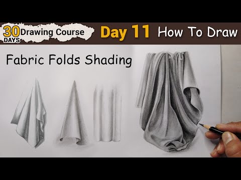 Day 11 Fabric Folds Texture with Pencil Shading | 30 Days Free Drawing Course For Beginners