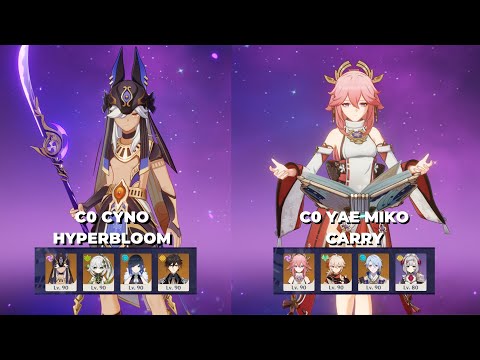 Genshin Impact 3.5 Abyss | C0 Cyno Hyperbloom | C0 Yae Miko Carry