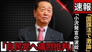 小沢一郎氏、自民党を痛烈批判…国旗損壊罪めぐり「野党崩壊で競争消滅」波紋広がる #小沢一郎 #日本政治 #政治ニュース