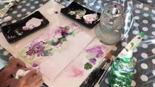 preview picture of video 'Abstract Floral Art - Acrylic -  Paper -  Process - Tutorial'