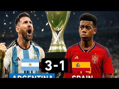 Argentina 3-1 Spain | Finalissima 2025 Highlights & Goals | Messi Shines Again!