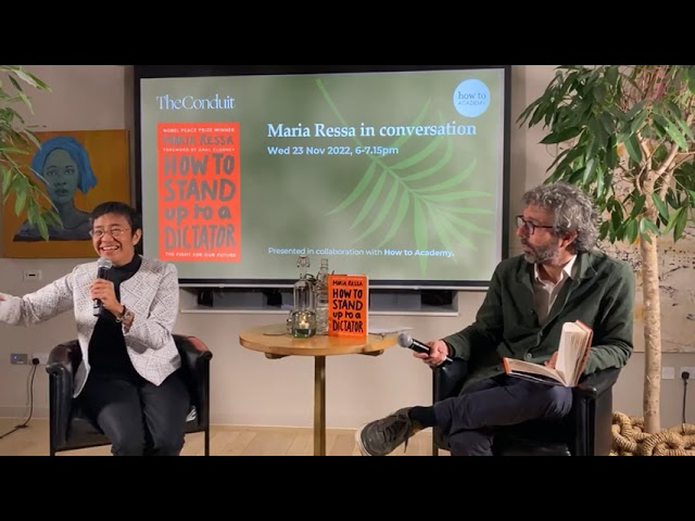 Nobel laureate Maria Ressa launches book ‘How to Stand Up to a Dictator’ in London