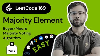 YouTube video 'LeetCode 169: Majority Element | Boyer-Moore Majority Voting Algorithm'