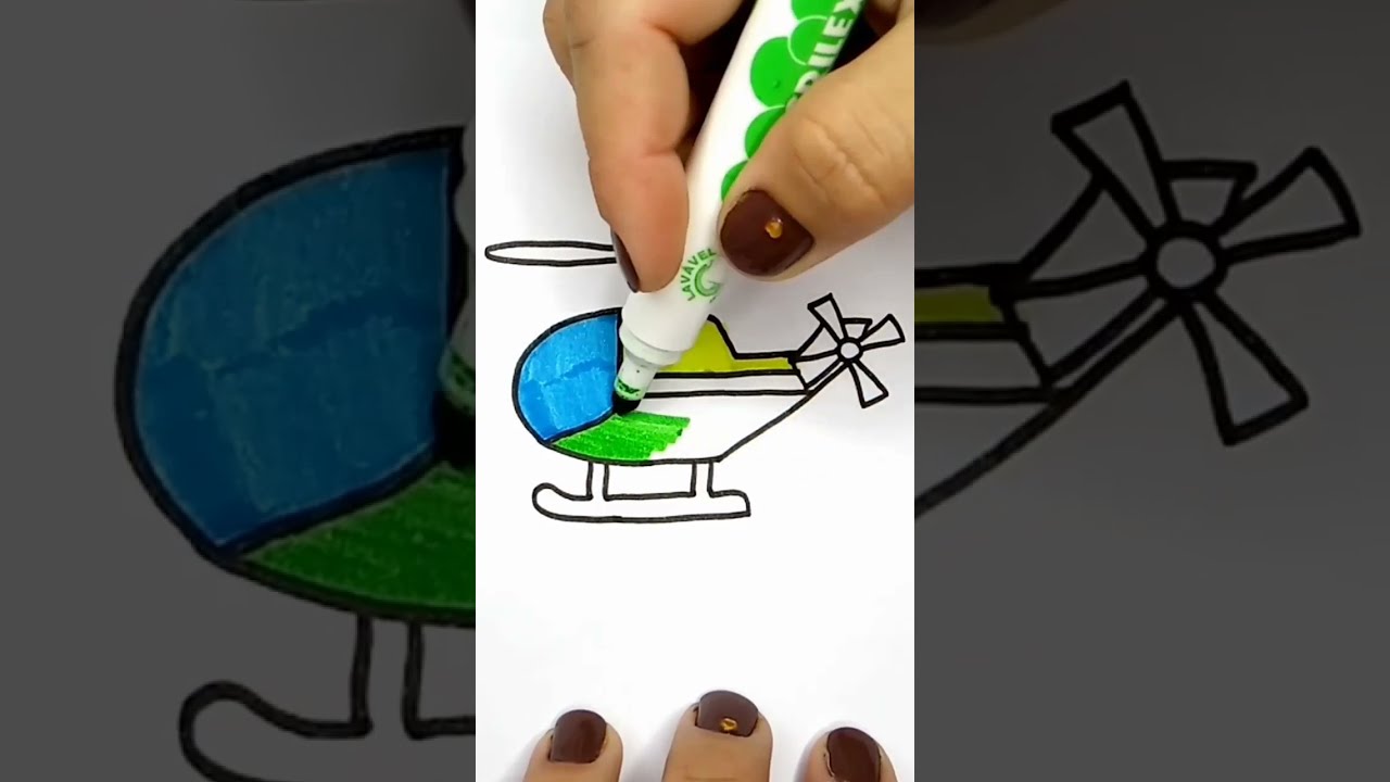 Colorindo Helicóptero para colorir | #shorts