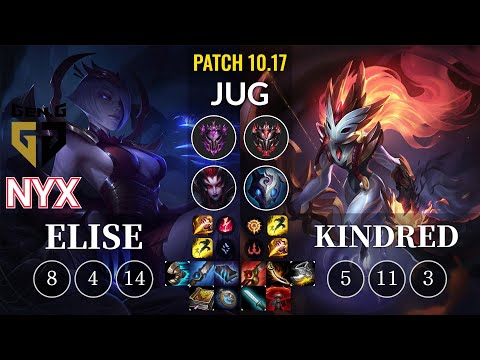 GEN Nyx Elise vs Kindred Jungle - KR Patch 10.17