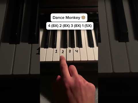 Super simple tutorial of dance monkey 🎵🐵 #piano #tutorial #music #trythis #pianotutorial