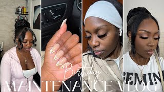 BIRTHDAY MAINTENANCE VLOG | SOFT GLAM MAKEUP, HAIR , LASHES & MORE | THE RARE BREEED