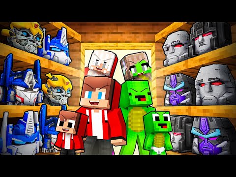 JJ and Mikey Family Can Shapeshift Into TRANSFORMERS To PRANK in Minecraft - Maizen