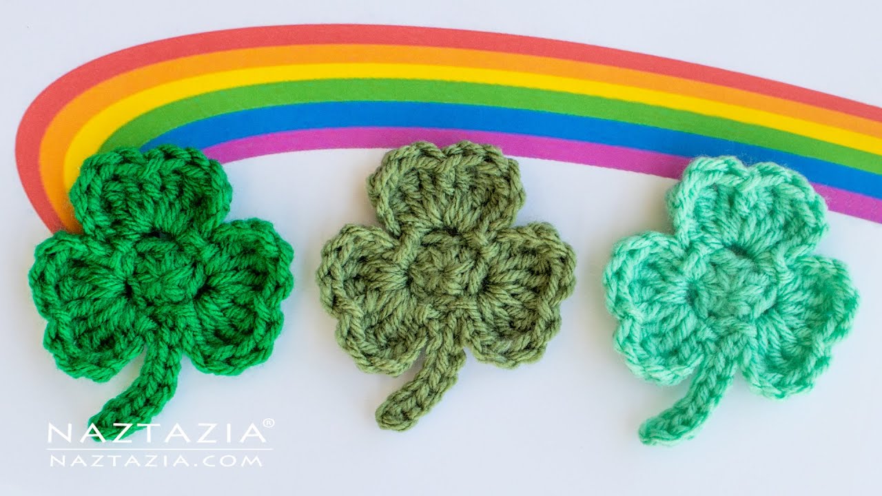 HOW to CROCHET CLOVER SHAMROCK - Irish Crochet for St Patrick's Day