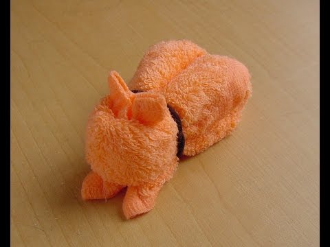 How to Make a Towel Cat　おしぼりネコのつくり方