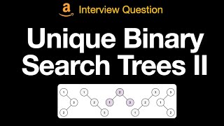 YouTube video 'Unique Binary Search Trees II - Leetcode 95'