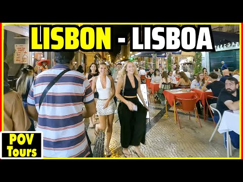 A Night Walk in Lisbon: Nightlife, Music & River Views [4K]