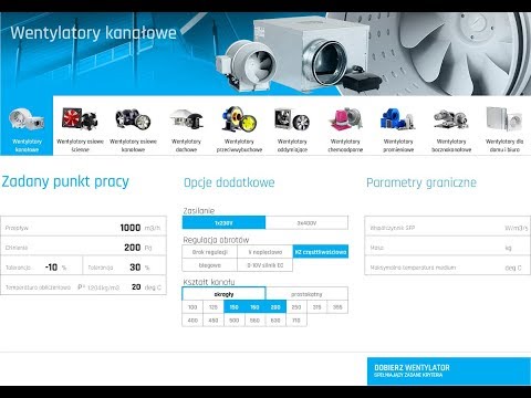 Program doboru wentylatorów Venture Industries - Wersja 2018