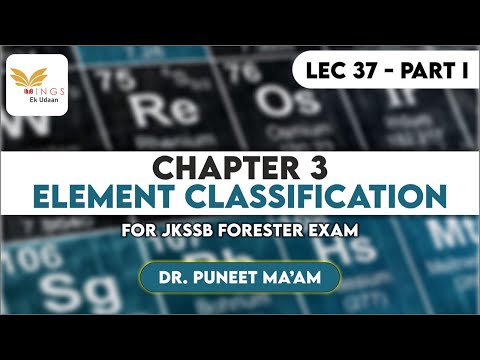 Lec 37  Chapter-3 Elements classification (Part 1) II Important MCQs II Science II Forester #jkssb