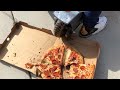 Kid Temper Tantrum Runs Over Pizza With His Electric Scooter Because He Wanted Mcdonalds