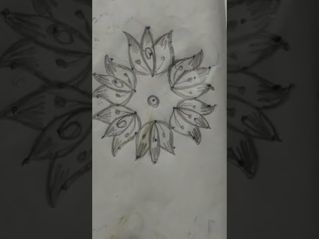 7*4 middle dots Rangoli|easy Rangolis|chowkpurna pokallam| Rangavallulu |shots Rangoli