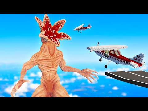 We Crash PLANES into Stranger Things Demogorgon (Teardown Mods)