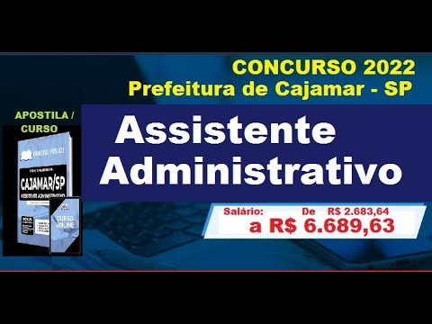 Apostila Concurso Prefeitura de Cajamar SP 2022 Cargo Assistente Administrativo