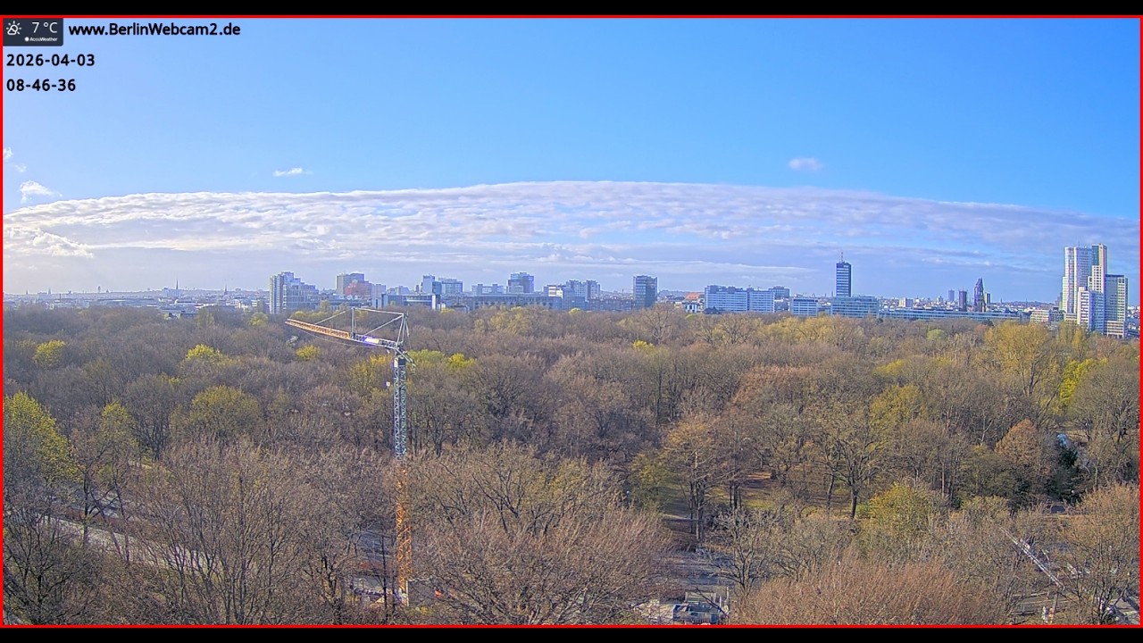 Live webcam view of Southern Skyline over the Tiergarten