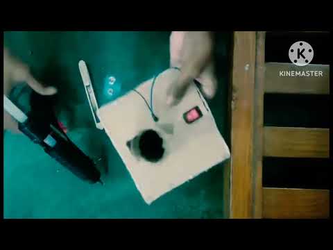 Summer craft : Table  fan out of cardboard  at home