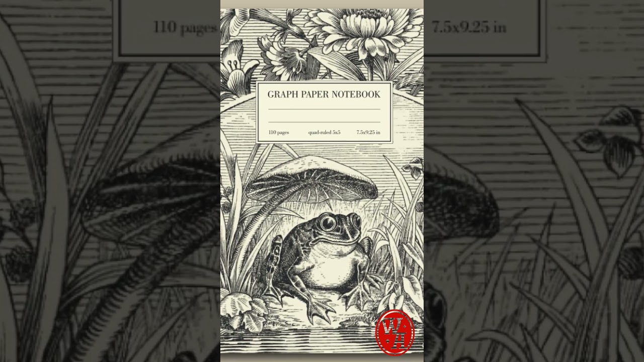 Frog & Mushroom Vintage Illustration - Cute Aesthetic For Math, Physics, Engineering Students