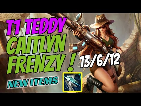 T1 Teddy Plays Caitlyn ADC vs Jhin - Challenger Gameplay - New Items - Season 11 - Galeforce