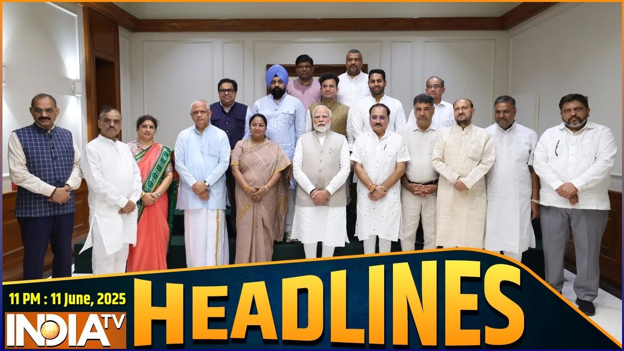 11 PM Headlines : दिल्ली BJP के सांसद-विधायक PM से मिले | Breaking News | PM Modi | CM Rek