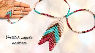 How to Make a V-Stitch Peyote Necklace | DIY Beginner Friendly Beading Tutorial
