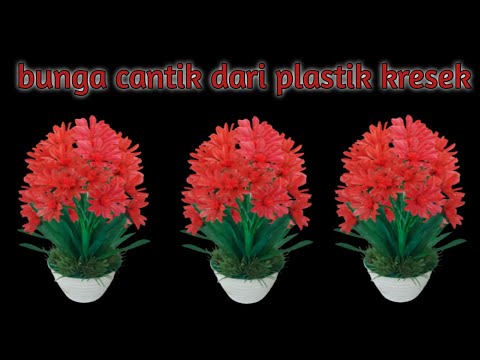 membuat bunga cantik dari plastik kresek tampa setrika_how to make beautiful flowers from plastic