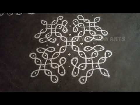 11 x 1 dots simple easy sikku kolam | creative kambi kolam | neli kolam | SathyaSelva Arts