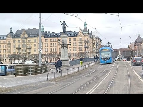 Spårväg City Cab Ride - A Driver's Eye View of Stockholm Tram Route 7.