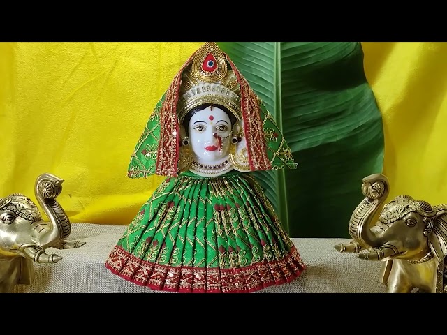 Devi Poshak/Dress for Idol & Statue in Green Color  - (Size Of Lehanga Is 5 Inch ) video