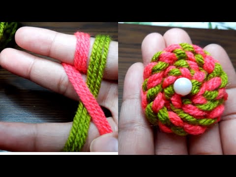 Super Easy Woolen Flower Making Idea Using Fingers|Amazing Hand Embroidery Trick #sewingHack