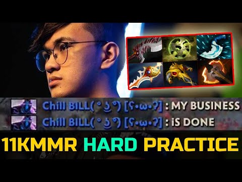 GABBI 11KMMR TRY NEW CARRY - HARD PRACTICE VS TEAM PSG.LGD MEMBERS DOTA 2