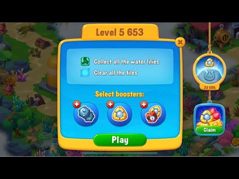 Fishdom mobile game, level 5653 clear all the tiles