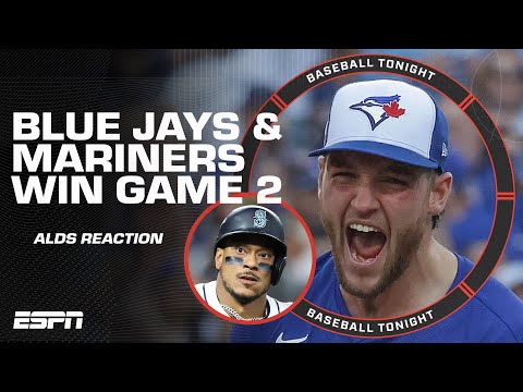 ALDS Game 2 Reaction ⚾️ Blue Jays hit 5 HRs & Mariners tie series | Baseball Tonight