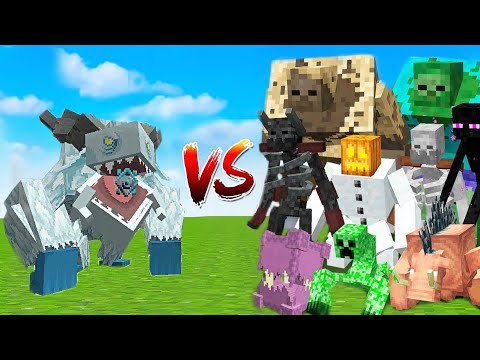 Mowzie's Mobs Vs Mutant Mobs In Minecraft Mob Battle | Frostmaw Vs All Mutant Mobs