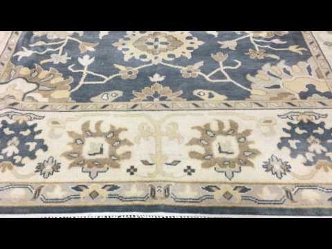 FineRugCollection Oushak Blue/Grey/Beige Wool Hand-knotted Oushak Oriental Rug - Overstock.com