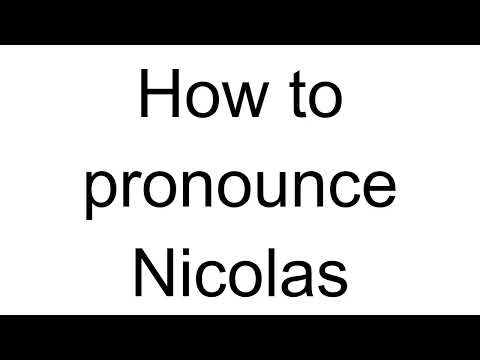 How to Pronounce Nicolas (French)