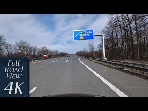 Schleswig-Holstein, Germany: Autobahn A1, Bargteheide - Reinfeld - 4K (UHD/2160p/60p)