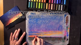 Sunset Sky Painting with 30 Rembrandt Pastels