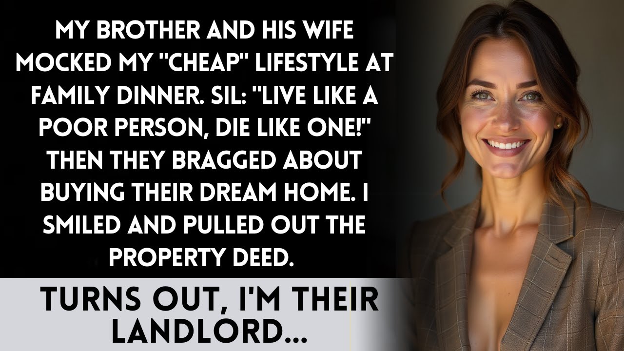 My Brother's Wife Mocked Me, Then I Revealed I Own Their Dream Home! Karma At Family Dinner!