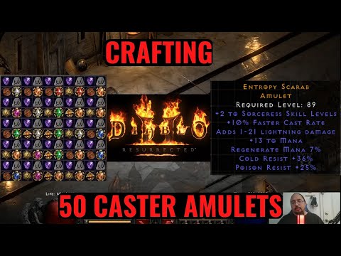 Diablo 2 Resurrected. D2R Online Crafting 50 More Caster Amulets