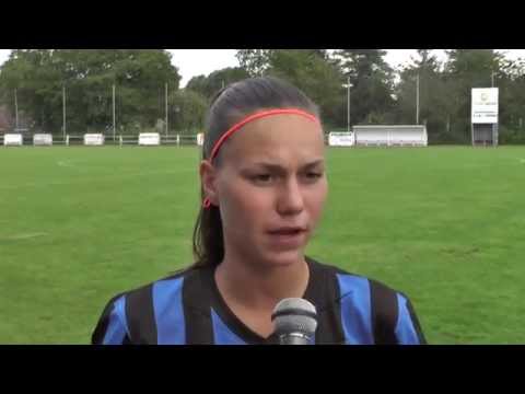 Jassina Blom na Arras-Club Brugge op 15 08 2014 in Isbergues
