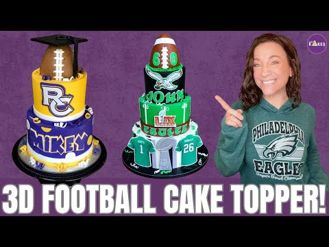 Half 3D Football Cake Topper | Perfect for Sports Cakes!