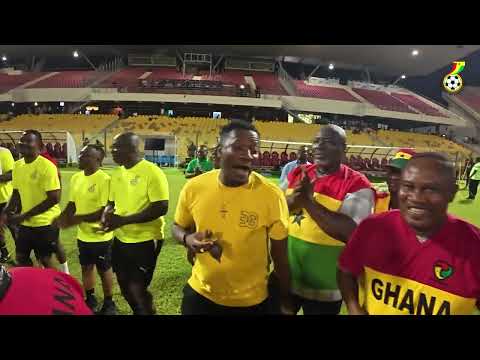 ASAMOAH GYAN  LED JAMA SESSION AFTER BLACK STARS LAST TRAINING AT THE ACCRA SPORTS STADIUM