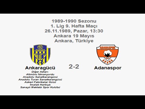 Ankaragücü 2-2 Adanaspor [HD] 26.11.1989 - 1989-1990 Turkish 1st League Matchday 9