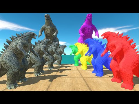 Epic Godzilla Color War | Godzilla 2014 Team vs Colourful Godzilla 2014 Team - ARBS